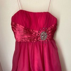 Pink dress with ruffled tulle